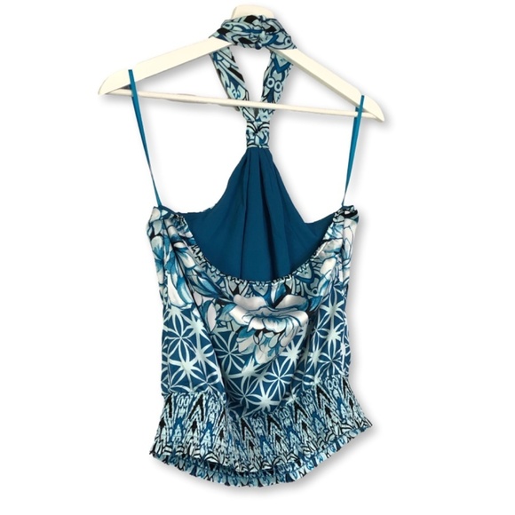White House Black Market Halter Top Blue Size 6 - Picture 3 of 14